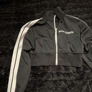 Palm angels black cropped track jacket